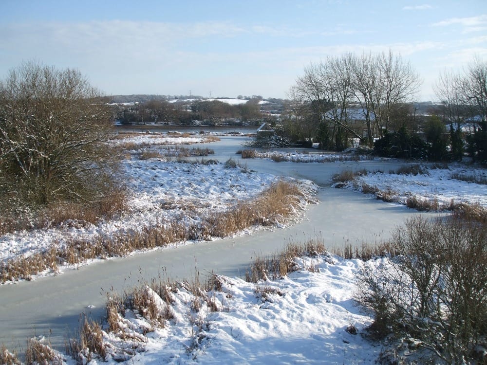 A snow covered rural landscape
