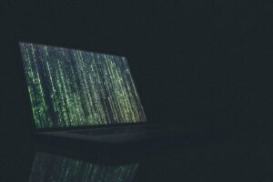 Computer screen displaying "The Matrix" code
